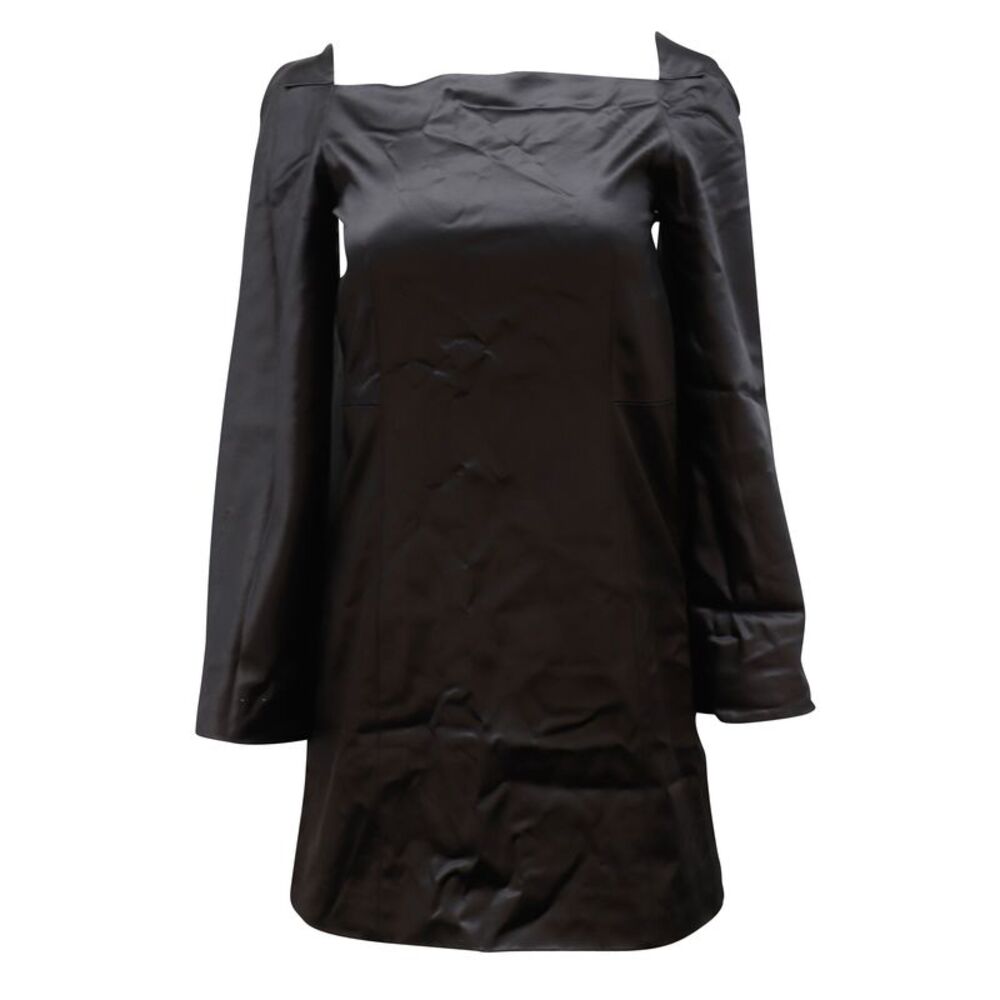 Rosetta Getty Square Neck A-line Mini Dress in Black Viscose